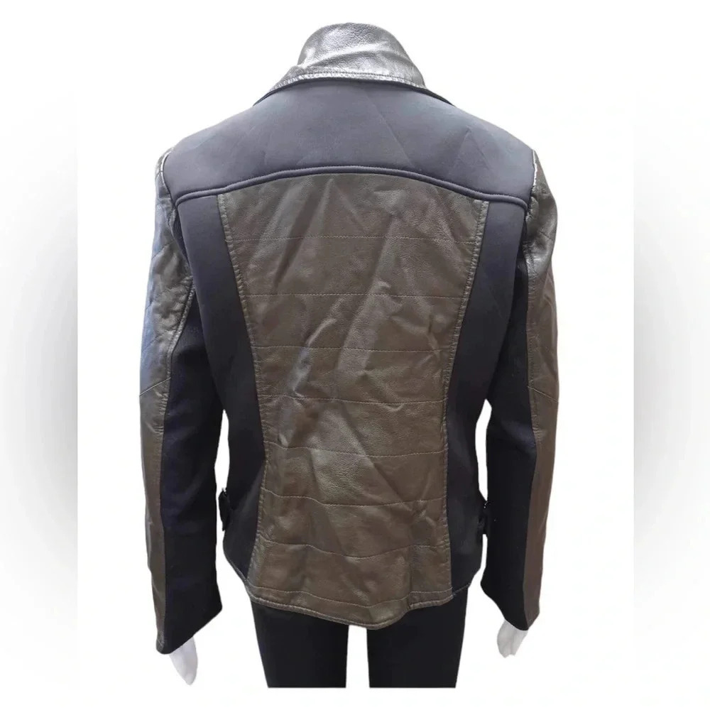 Guess Moto Faux Leather Jacket Size Large - Picture 3 of 11
